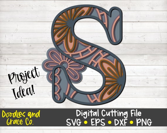 Download 3D Mandala Alphabet Svg Free - Layered SVG Cut File