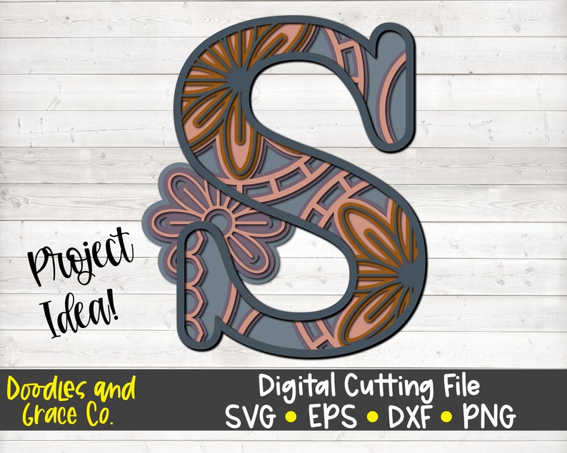 Download 3D Letter S Mandala SVG Layered Alphabet Mandala SVG Paper ...
