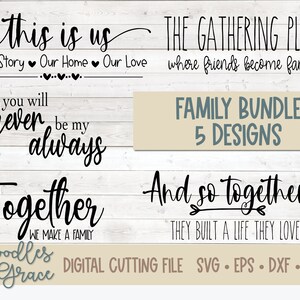 Paquete SVG familiar / Citas de svg familiar / Familia svg / Matrimonio svg / Regalo de boda SVG / Regalo de aniversario svg / svg / eps / dxf / png