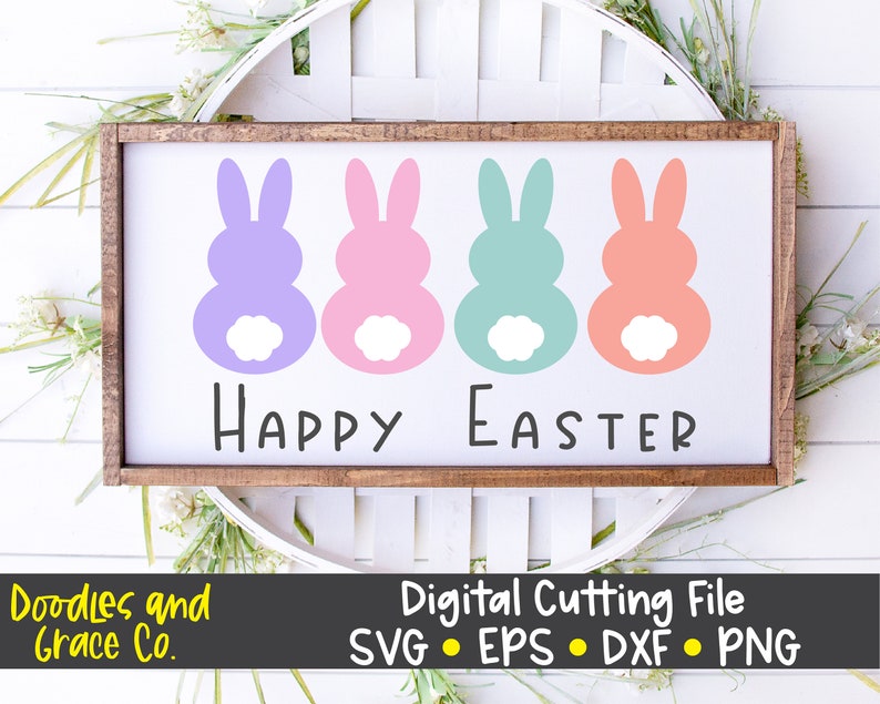 Happy Easter SVG  spring svg  Easter bunny svg  Happy image 0