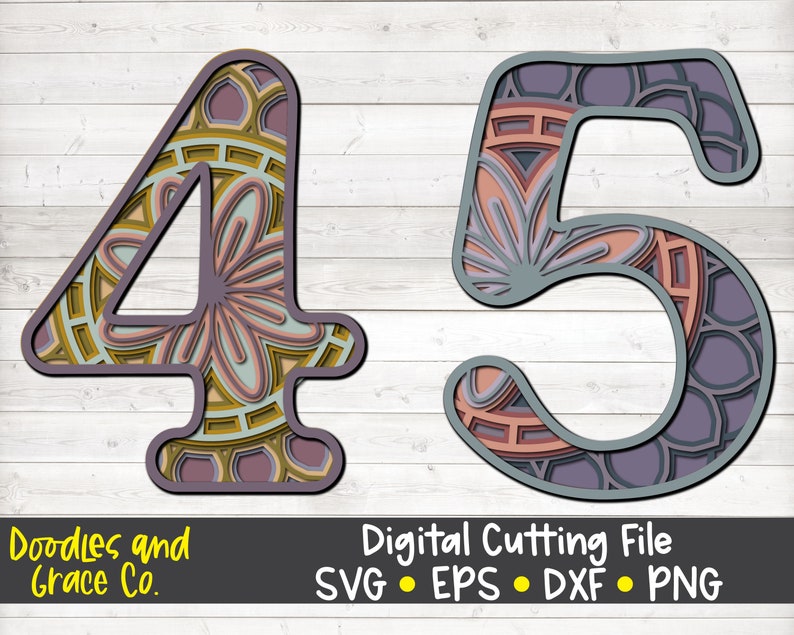 Download 3D Number Mandala SVG Bundle Layered Number Mandala SVG | Etsy