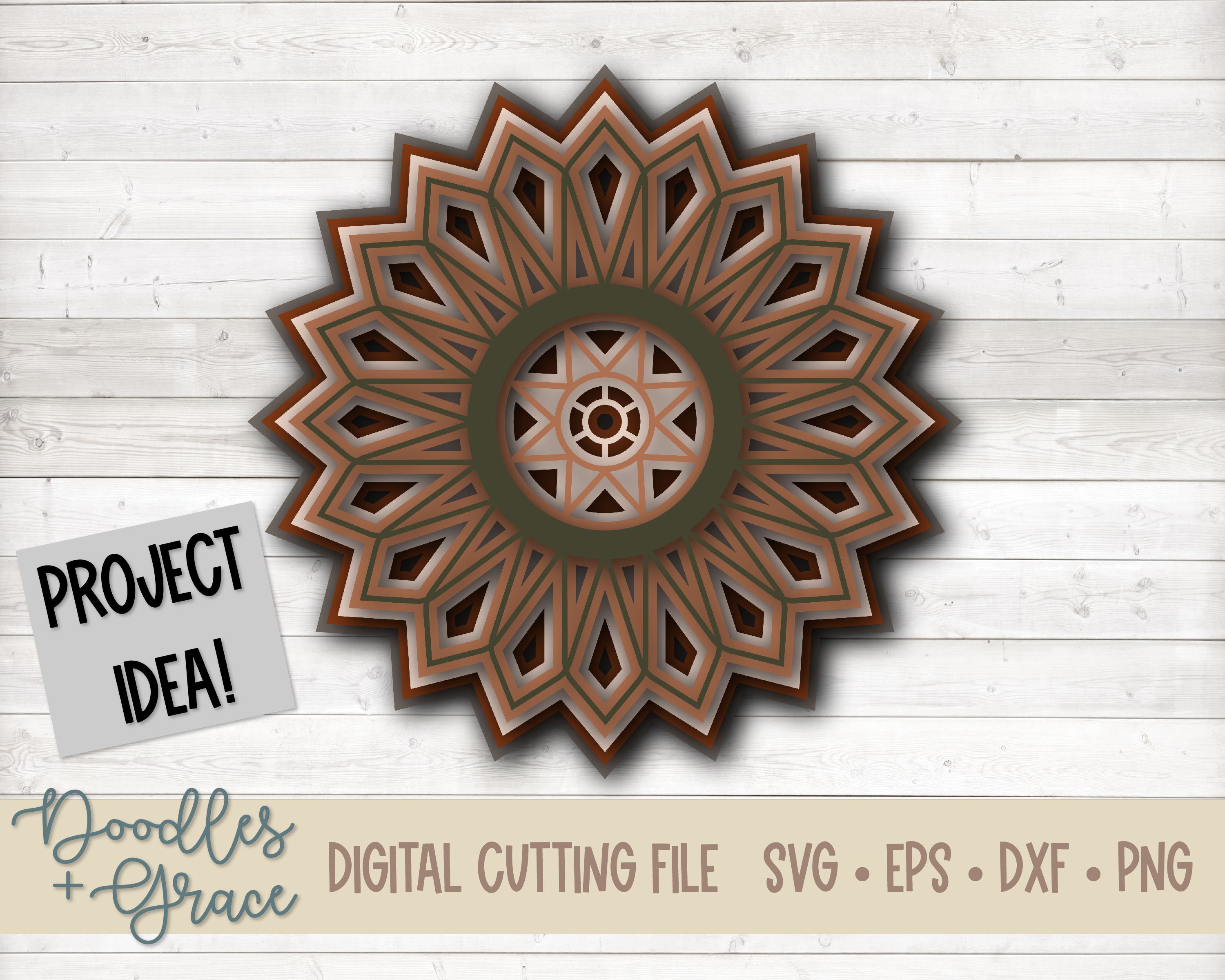 Download 3d Mandala Svg Layered Mandala Svg Star Mandala Paper Etsy