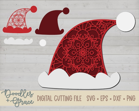 Download Santa Hat Layered Mandala Svg Santa Hat Zentangle Svg Etsy