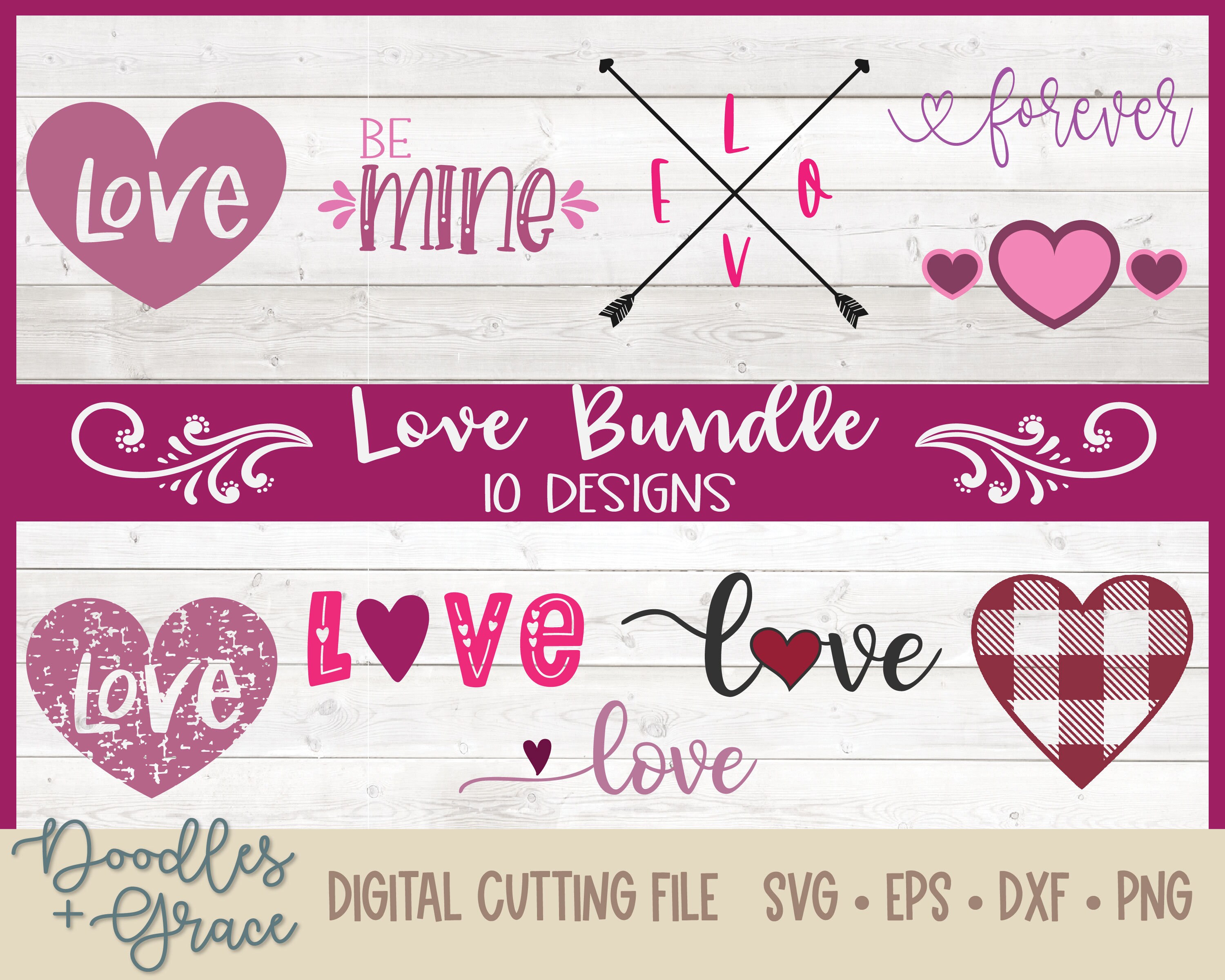 Love SVG Bundle Valentine's Day SVG Bundle Heart Svg | Etsy