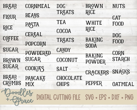 Kitchen Labels SVG | Canister Labels svg | Kitchen Organization Labels | Kitchen Clipart | Pantry Labels svg | Vintage Kitchen Labels
