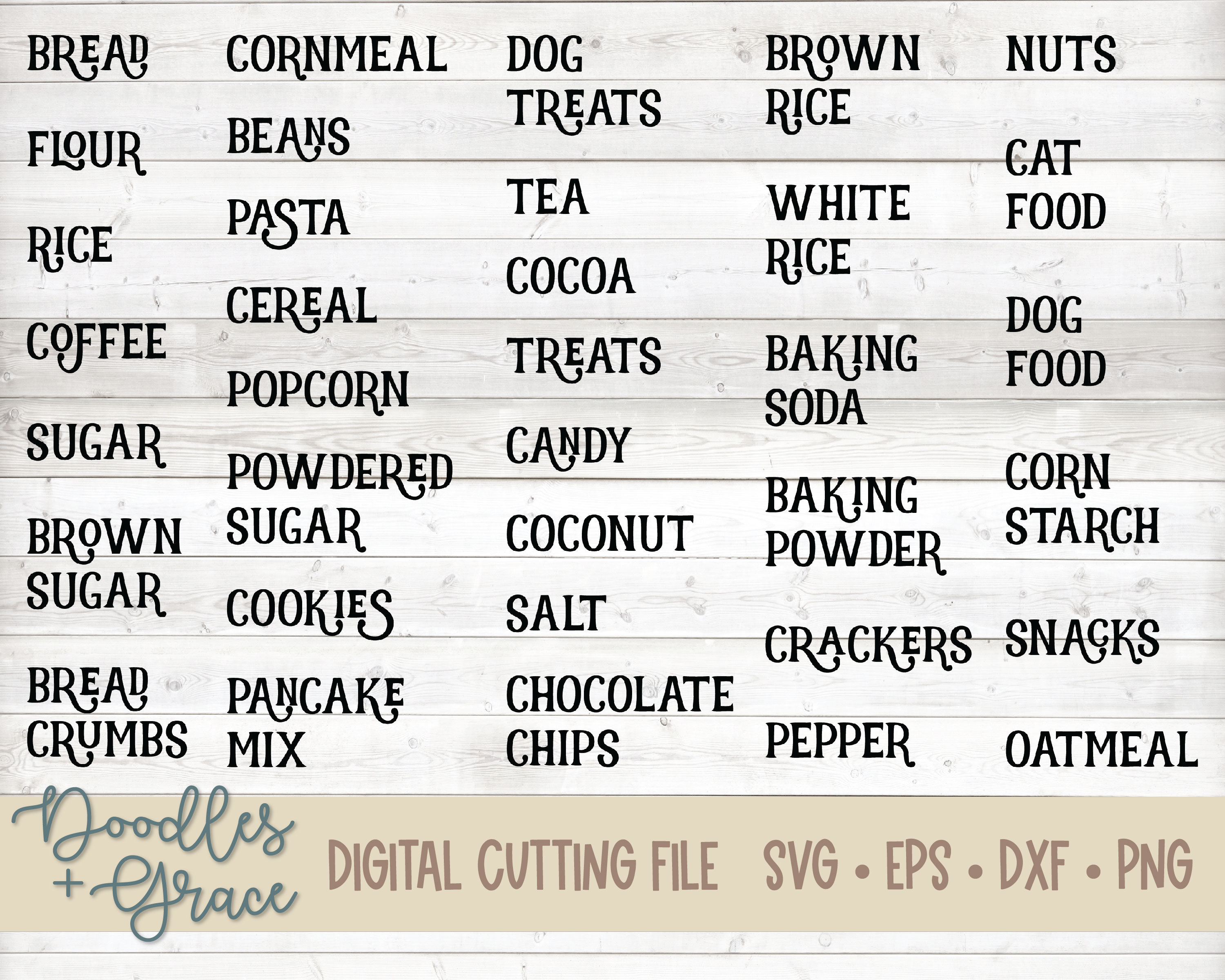 Kitchen Labels SVG Canister Labels Svg Kitchen Etsy