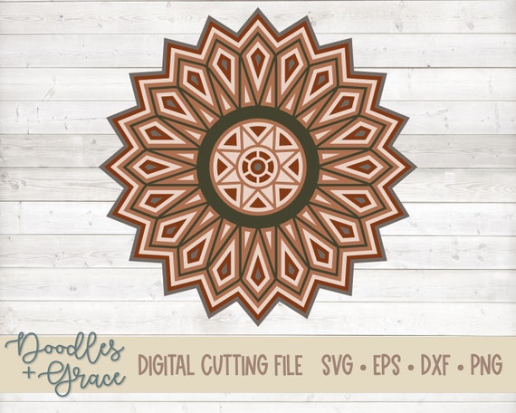 Download 3d Mandala Svg Layered Mandala Svg Star Mandala Paper Etsy