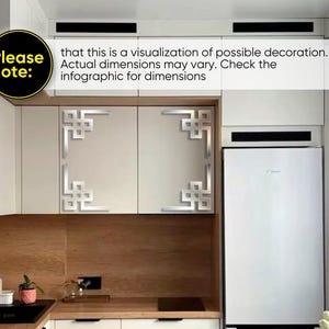 Geometrische Schrank Aufkleber Set, Moderne Wand Akzent Aufkleber, Küchen Dekor, Klebemuster Design, DIY Wohndekor, Gold Ecken Aufkleber