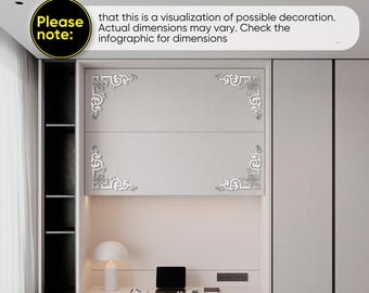 Silver Corner Wall Ornaments, Self-Adhesive Decorative Corners, Vintage Wall Trim Stickers, Corner Accents for Furniture, DIY Home Decor