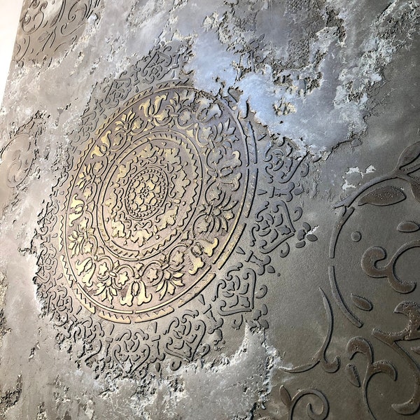 Round Mandala Stencil, Moroccan Stencil, MANDALA STENCIL for Painting Walls, Reusable DIY Craft Mylar Stencil, Accent Wall