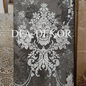 Reusable Floral Damask Stencil, Unique Mylar Stencils for Home Decor, Perfect for Walls and Furniture, Wall Patterns, Damask Pattern