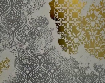 Victorian Damask Furniture Stencil, Reusable Stencil for Dresser Cabinet Wall Painting, Shabby Chic Vintage Decor, Furniture Upcycling DIY