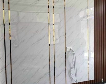 Mirror Gold Strip Wall Decor, Wall Gold Stripes, Golden Strips on the Wall or Furniture, Mirror Gold Molding, Decorative Gold Strip