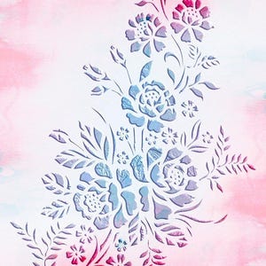 Floral Rose Stencil Large Flower Pattern Template Wall Furniture Painting Stencil DIY Home Decor Reusable Craft Template Botanical Design