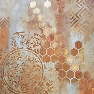 Large Stencil Set for Home DIY, Wall Stencils for Bedroom or Living Room, Textured Wall Stencils for Home Decor, Geometric Wall Art Stencils