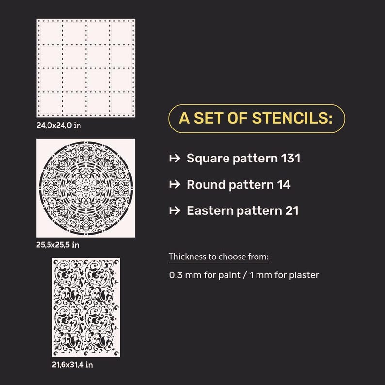 Creative Wall Stencil Set, Large Reusable Pattern Pack, Interior Design ...