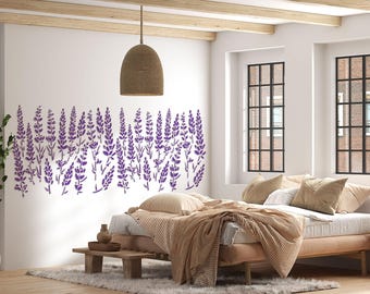 Lavender Stencil, Lavender Stems Botanical Stencil, Lavender Flower Stencil, Floral Stencils, Reusable stencils for DIY home