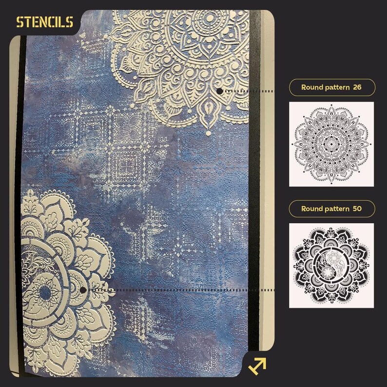 Mandala Wall Stencil Set, Large Decorative Stencils for Wall Painting ...