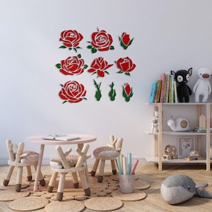Flower Stencils, DYI Flower Furniture, Flower Stencil Mylar, Reusable Painting On Wall, Bedroom Decor Flower Wall Stencil, Rosa Stencils