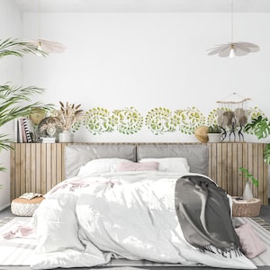 Floral Border Stencil, Reusable Wall Stencil, DIY Home Decor Stencil, Furniture Painting Stencil, Leaf Stencil for Wall, Moroccan Pattern