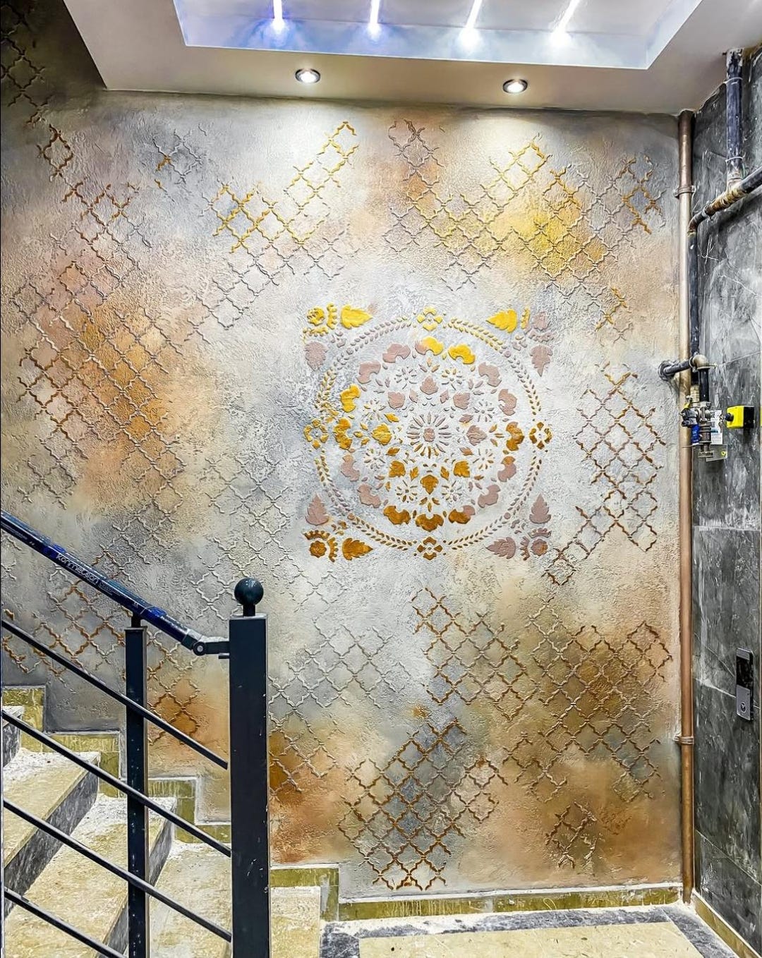 Wall Stencils Set, Modern Patterns 2 Reusable Stencils for Wall DIY ...