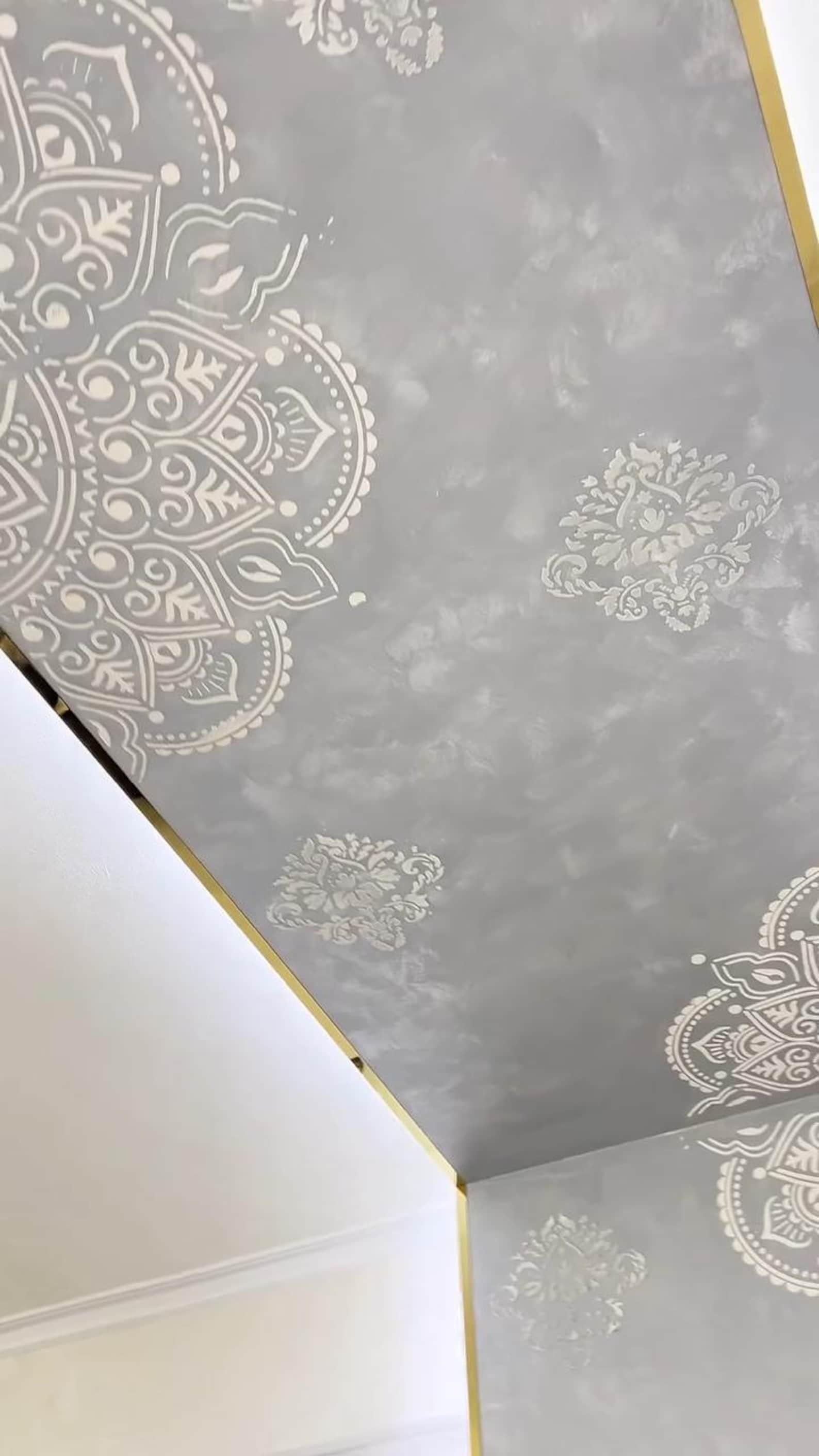 Reusable Wall Stencil Set, Damask and Mandala Pattern, DIY Home Decor ...