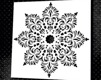 Floral Stencil, Mandala Stencil, Rangoli Stencil, Reusable DIY Craft Mylar Stencil, Paint Damask Home Decor Wall Stencil, Moroccan Stencil