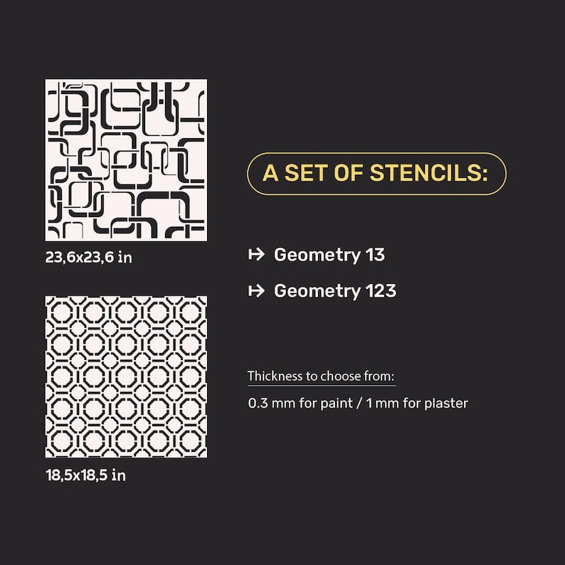 Wall Stencils Set, Decorative Concrete Stencil, Large Wall Stencils for ...