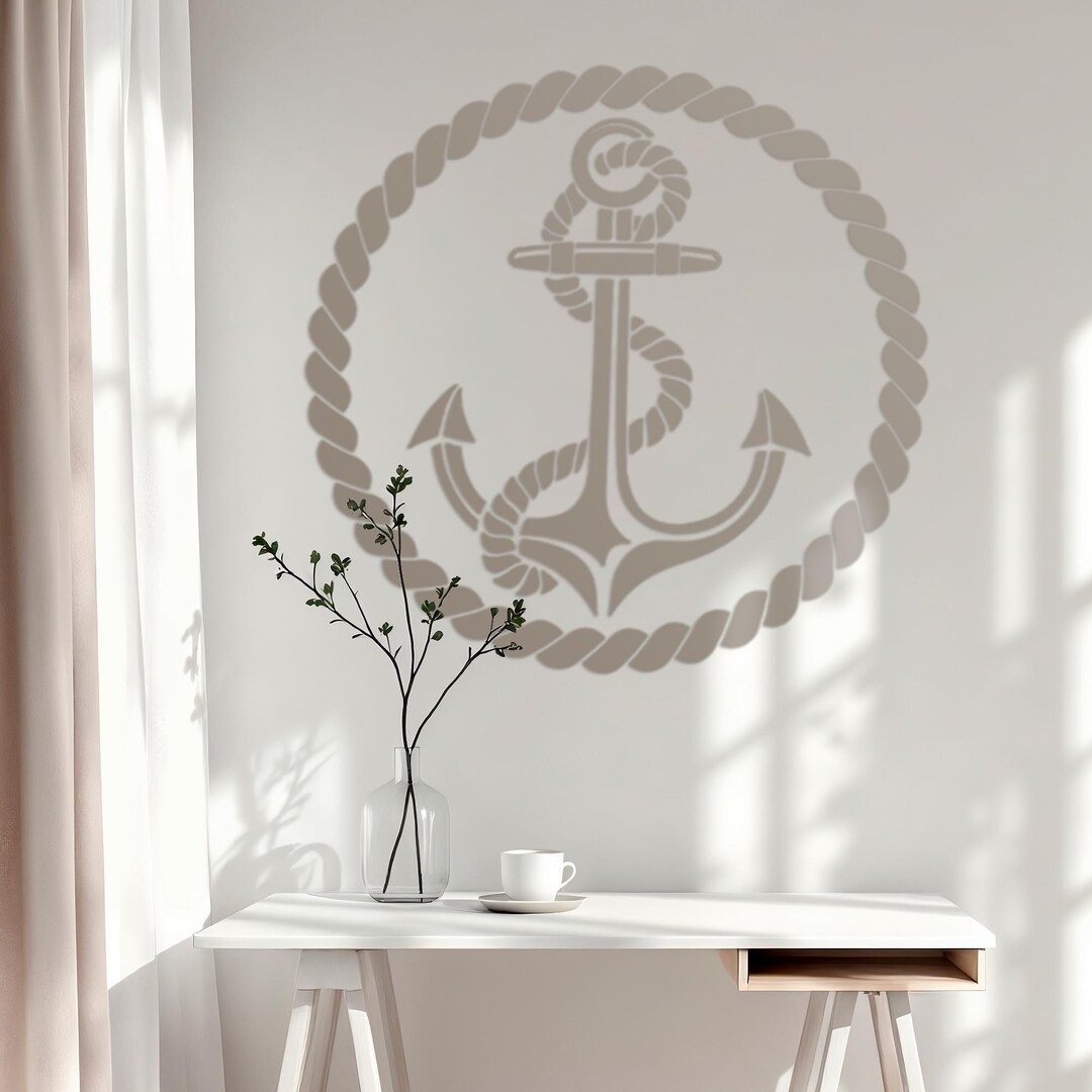 Anchor Stencil, Nautical Bedroom Nursery Decorating, Painting Stencil