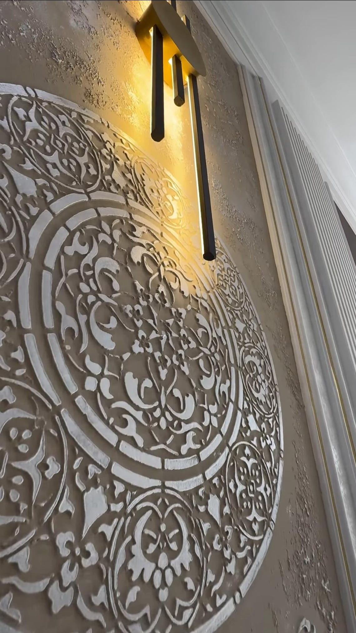 Decorative Wall Stencils Set, Mandala Damask Eastern Patterns, Large ...