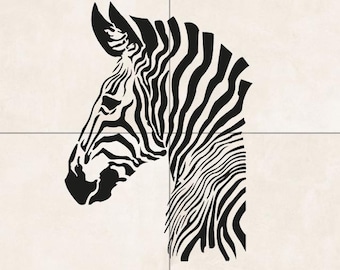 Zebra Wall Stencil for Plaster and Paint, African Safari Animal Pattern, 3D Relief Texture Template, Reusable Accent Wall Decor
