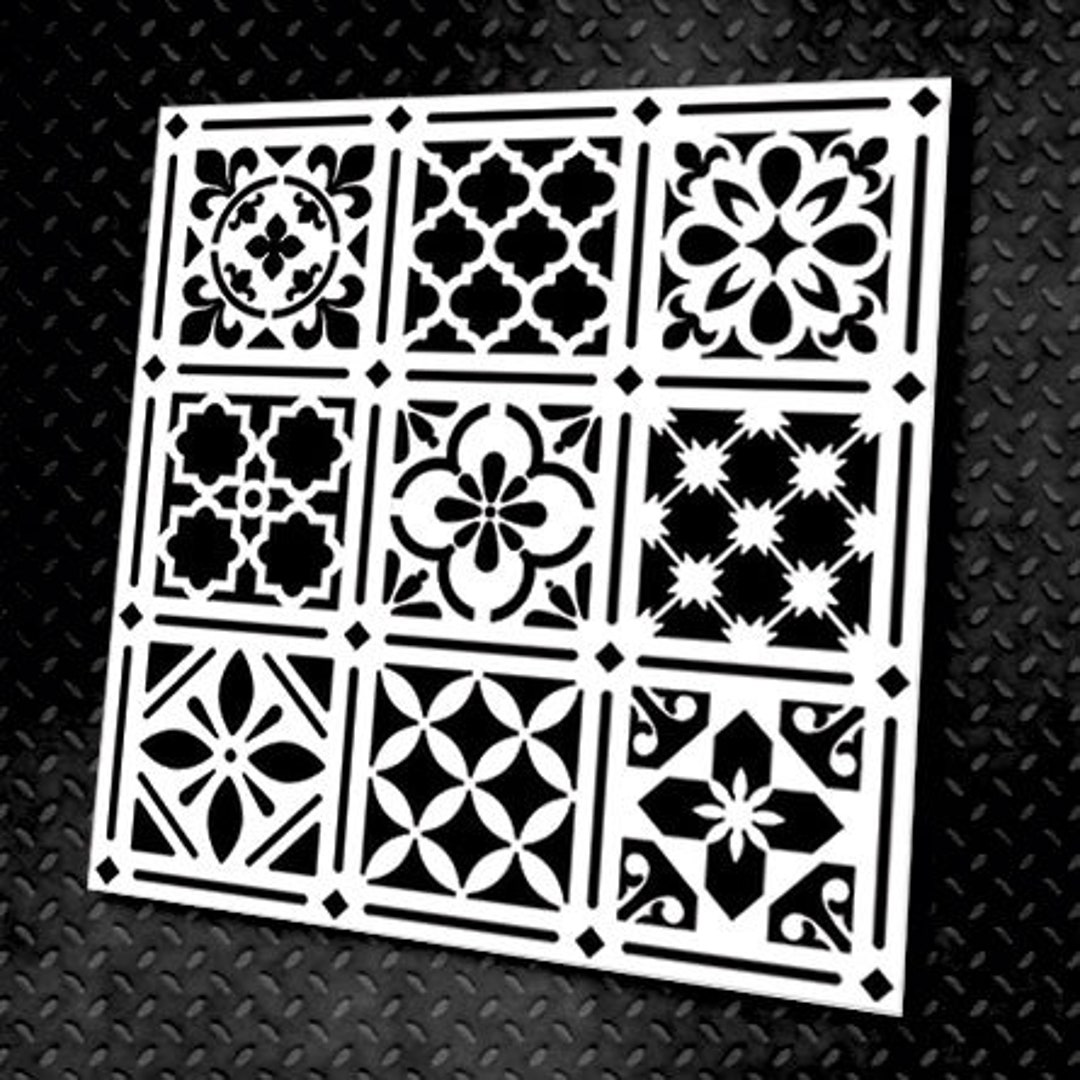 Tile Stencils, Bathroom Tile Pattern Stencil, Floor and Walls Stencils