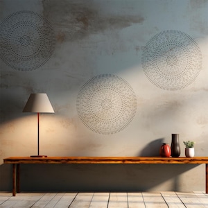 Round Mandala Stencil, Moroccan Stencil, MANDALA STENCIL for Walls, Reusable DIY Craft Mylar Stencil, Accent Wall, Harmony Mandala Stencil