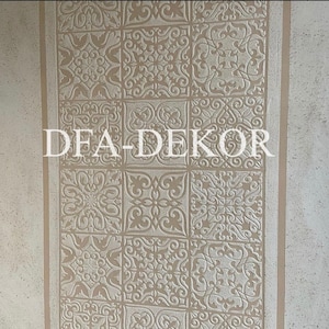 Large Mosaic Tile Stencil For Walls, Vintage Ornate Tile Pattern, Bathroom Backsplash Decor, Reusable Painting Template, Design Kitchen
