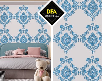 Floral Damask Stencil, Home Decor, Painting Walls, Stencils for Fabrics and Furniture, Unique Home Decor With Reusable Mylar Stencils