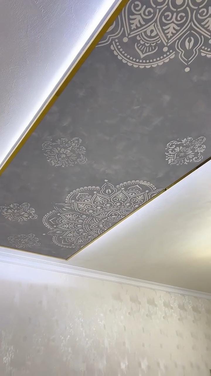 Reusable Wall Stencil Set, Damask and Mandala Pattern, DIY Home Decor ...