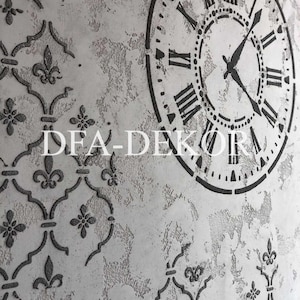 Large Wall Clock Stencil, Large Wall Stencil, Wall Stencil Pattern, Reusable DIY Craft Mylar Stencil, Plaster Home Decor Stencil