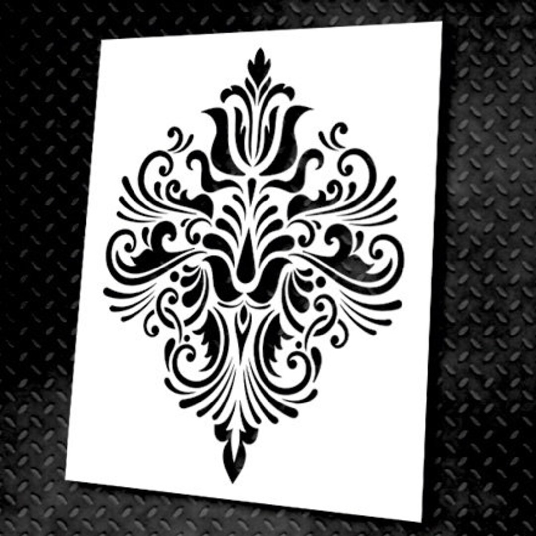 Damask Wall Design Damask Wall Stencil Wall Damask STENCIL Etsy