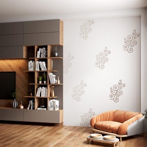 Stencil a spirale per pittura murale, decorazione del pavimento, modello riutilizzabile per applicazione di intonaco, stencil con motivo per carta da parati, decorazioni fai da te per la casa