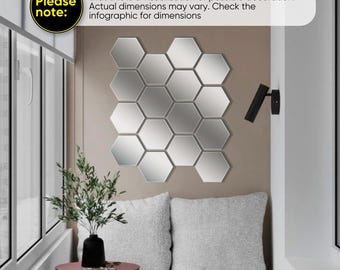 Espejos de pared acrílicos geométricos, decoración de pared con espejos en forma de panal, azulejos hexagonales dorados o plateados, decoración moderna del hogar, arte de pared DIY, pegatinas