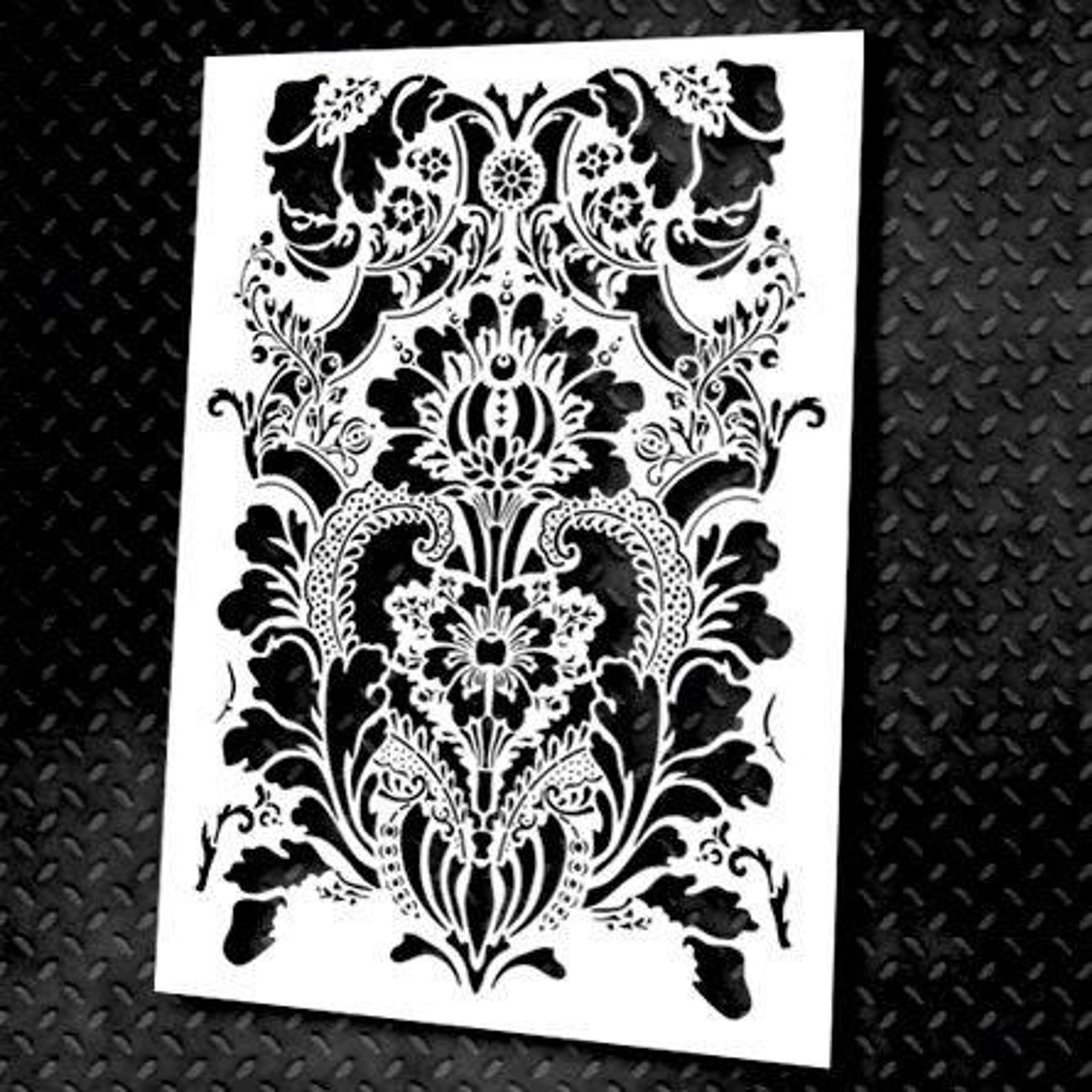 Damask Wall Stencil, Reusable Stencils for Wall, DIY Home Decor, Unique ...