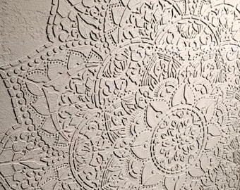 Mandala Wall Stencil, Round Decorative Stencil for Walls, Reusable Mylar DIY Craft Template, Yoga Wall Decor, Large Mandala Art