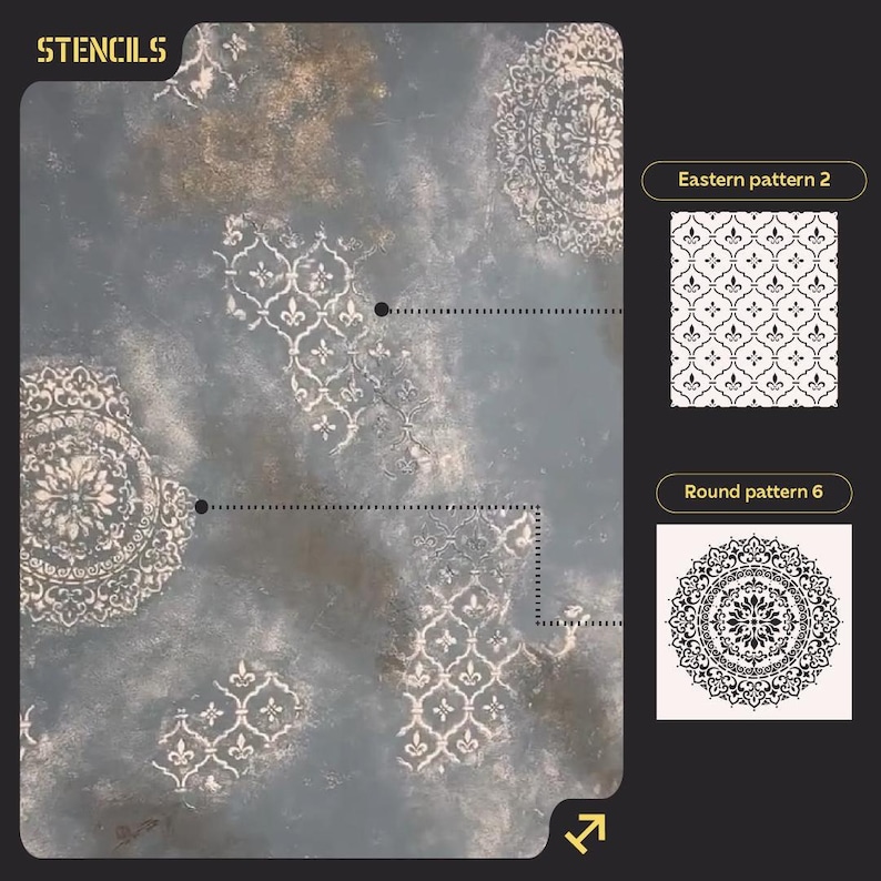 Stencil Set Accent Wall Design Large Mandala Pattern Wall Paint Stencil ...