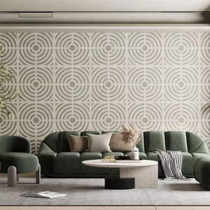 Geometric Wall Stencil Pattern, Unique Wall Stencil, Stencils For Wall, Geometric Stencil, Office Room Decor, Minimal Stencils