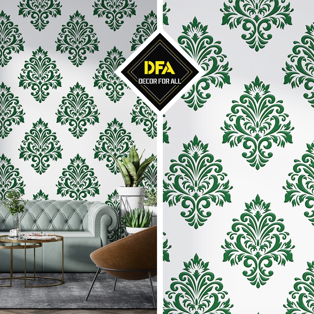 Damask Pattern Stencil, Wall Pattern, Home Decor Stencil, Painting