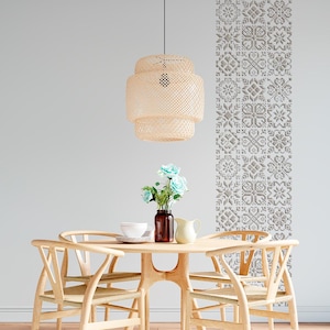 Geometric Floral Wall Stencil Set, Reusable Pattern Stencil, Boho Scandinavian DIY Templates, Accent Wall Stencil Pack, Multi Design Stencil