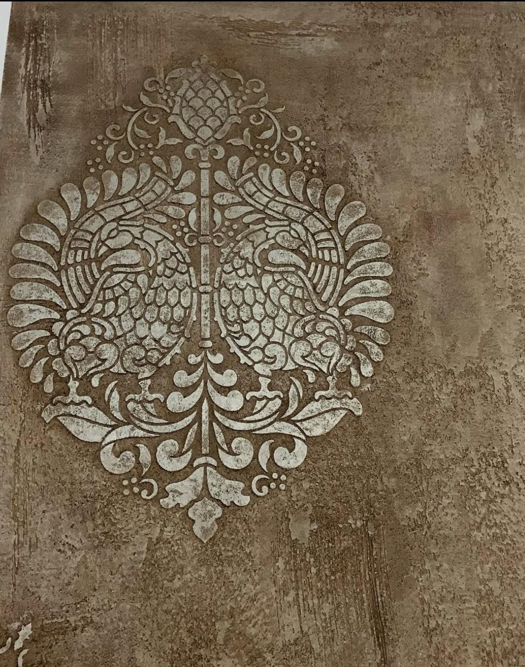 Damask Wall Stencil, Wall Stencil Reusable, Wall Art for DIY Decor ...