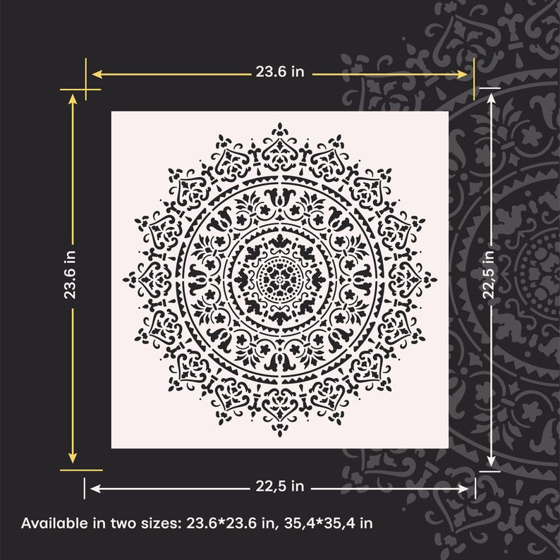 Stencil Set Accent Wall Design Large Mandala Pattern Wall Paint Stencil ...