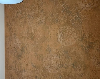 Moroccan Trellis & Mandala Stencil Set, Reusable Wall Stencil for Painting Plaster, Eastern Pattern and Round Medallion Template
