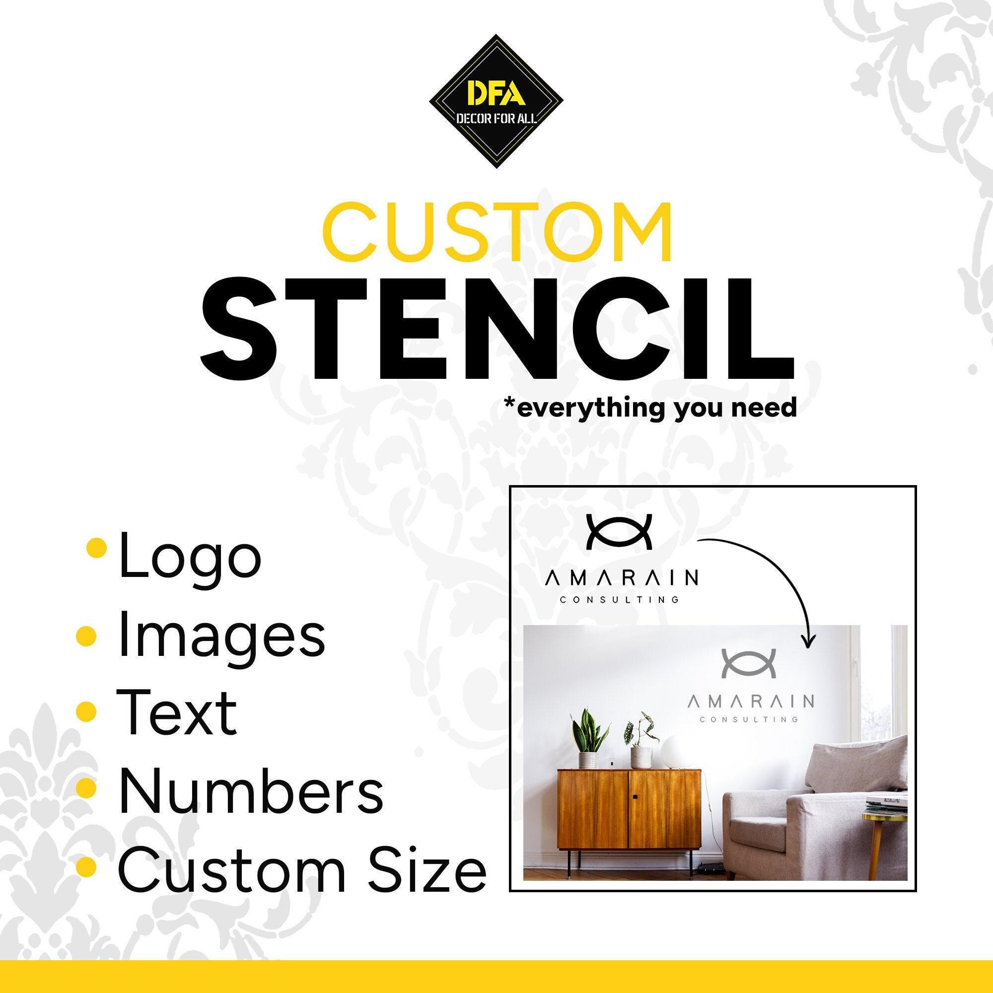 Custom Stencil, Create Personalized Designs for DIY Projects, Personalized Stencils, High-Quality Individual Stencils of Any Size and Design